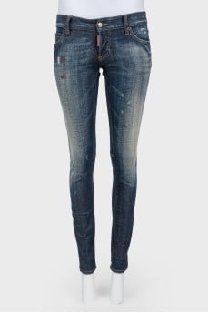 Jeans narrowed with scuffs