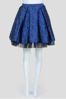Bell skirt with blue flowers