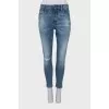 Рвані джинси skinny fit блакитного кольору