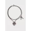 Double Silver Heart Bracelet
