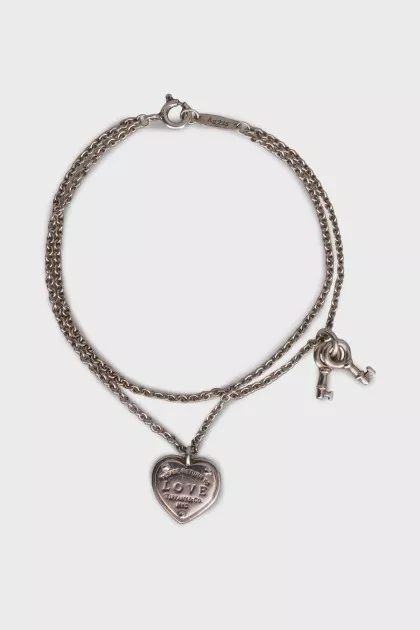 Double Silver Heart Bracelet