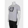 Men's Grey T-Shirt with Black Print
