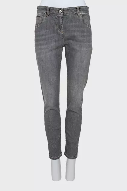 Джинси skinny fit сірого кольору