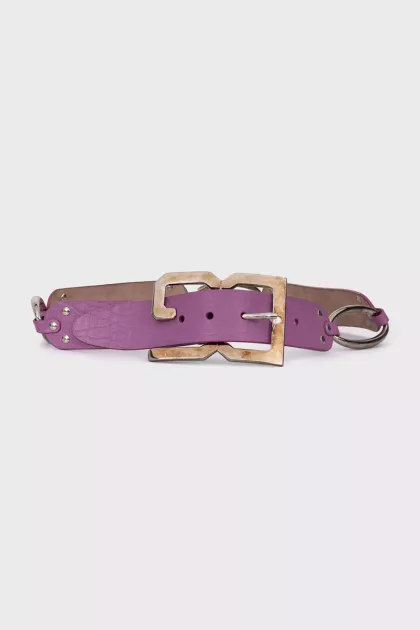 Vintage pink leather belt