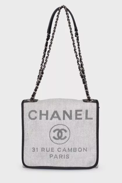 Сумка Grey Raffia Deauville Messenger
