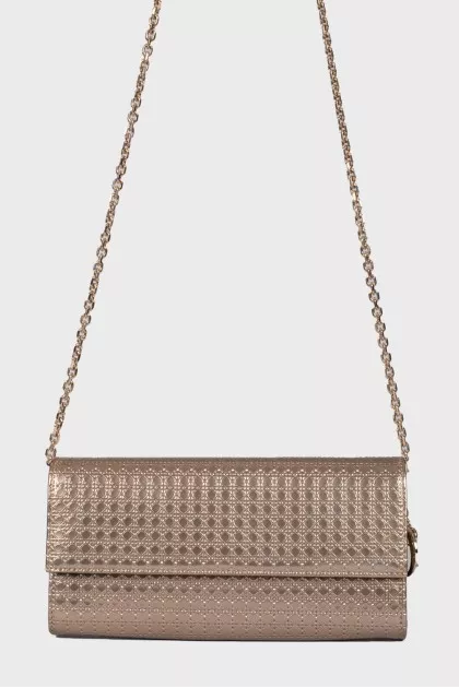 Сумка-клатч Metallic Microcannage Patent Leather Croisiere Wallet On Chain