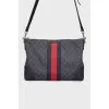 Сумка Web Zip Flat Messenger GG Coated Canvas