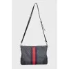 Сумка Web Zip Flat Messenger GG Coated Canvas