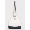 Рюкзак Gabrielle White/Black Aged Quilted Leather