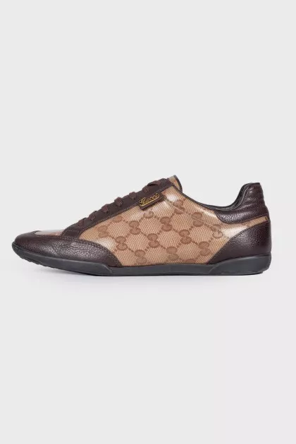 Кросівки Brown/Beige GG Crystal Canvas
