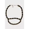 Ремінь 20C Letter Logo Black Leather Gold Chain