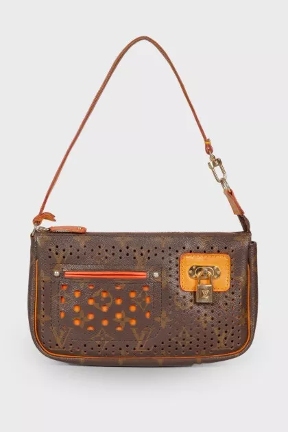Винтажная сумка Pochette Accessoires Perforated Monogram Canvas