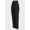 High-waisted striped trousers