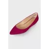 Raspberry suede ballerinas