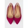 Raspberry suede ballerinas