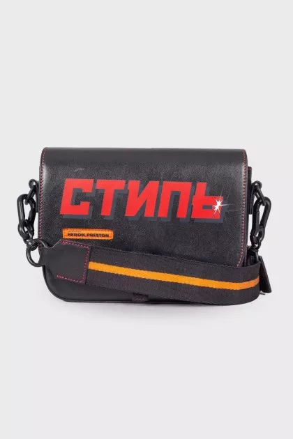Шкіряна сумка з написом