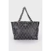 Сумка Matelasse Chain Shoulder Leather Tweed Black Shoulder Bag
