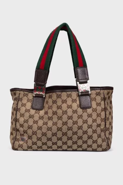 Сумка Web Buckle Tote GG Canvas
