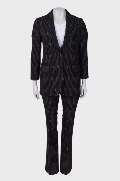 Wool suit in signature print