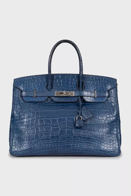 Сумка Birkin 35 Blue Brighton