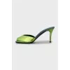 Two-tone high heel mules