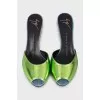 Two-tone high heel mules