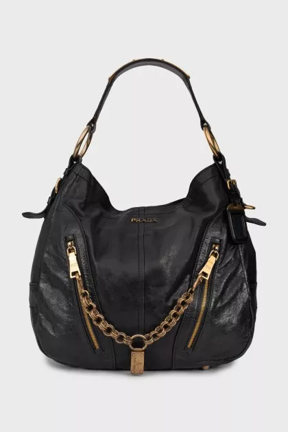 Сумка Vitello Shine Zippy Detail Hobo Bag Baltico