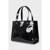 Patent leather tote bag