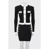 Black and white skirt suit