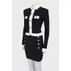 Black and white skirt suit