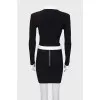 Black and white skirt suit