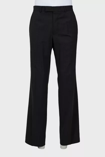 Men's straight wool trousers
