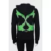 Black hoodie with brand logo
