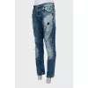 Мужские рваные джинсы skinny fit