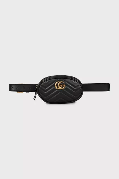 Сумка Black Matelassé Leather GG Marmont