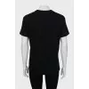 Чорна футболка oversize з фірмовим логотипом