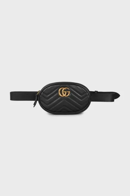 Сумка Black Matelassé Leather GG Marmont