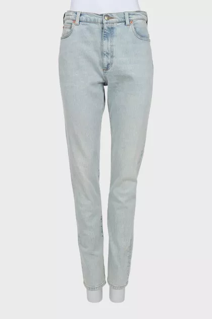 Светло-голубые джинсы slim fit