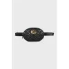 Поясна сумка Black Matelassé Leather GG Marmont
