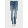 Блакитні джинси skinny fit із латками