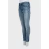Блакитні джинси skinny fit із латками