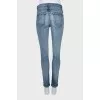 Блакитні джинси skinny fit із латками