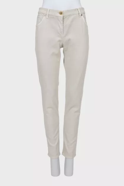 Джинси slim fit у дрібну смужку