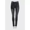 Чорні джинси skinny fit з принтом