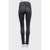 Чорні джинси skinny fit з принтом