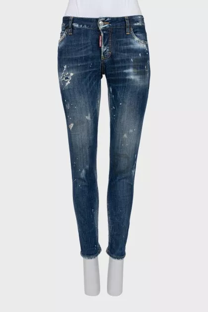 Джинсы skinny fit с рваным эффектом