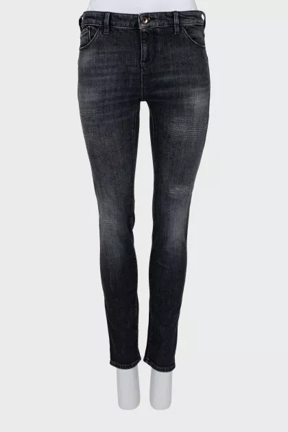 Джинси skinny fit з ефектом потертості