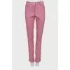 Джинсы slim fit розового цвета