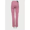 Джинсы slim fit розового цвета