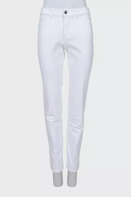 Джинсы skinny fit белого цвета